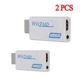 محول Wii إلى HDMI متوافق مع دقة 1080 بكسل عالية الوضوح، موصل فيديو 3.5 مم، صوت، لشاشة الكمبيوتر الشخصي عالية الوضوح، متوافق مع Wii2HDMI